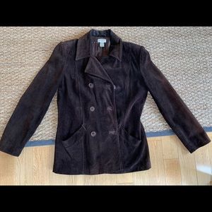 Retro double breasted suede jacket